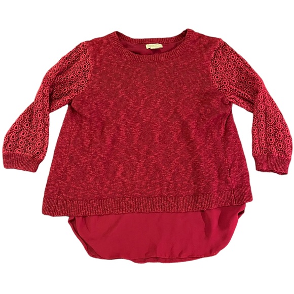 Lucky Brand Sweaters - Lucky Brand Red Lace Sweater | Women’s S
